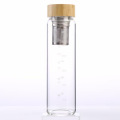 Wholesale Color Glass Bamboo Lid Water Bottle with Tea Infuser